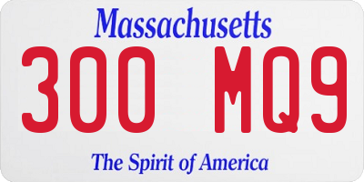 MA license plate 300MQ9