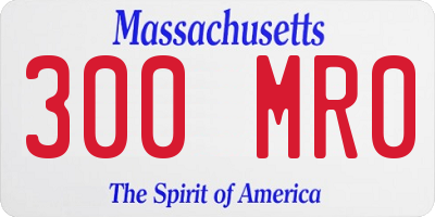 MA license plate 300MR0