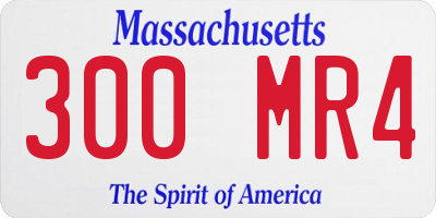 MA license plate 300MR4