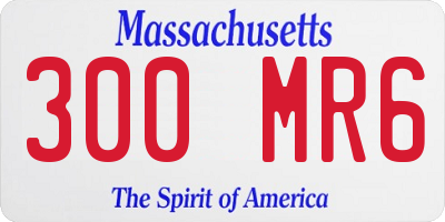 MA license plate 300MR6