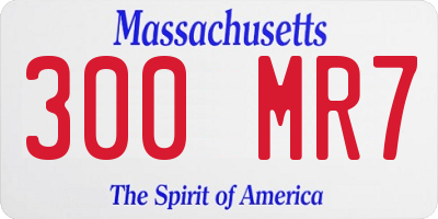 MA license plate 300MR7