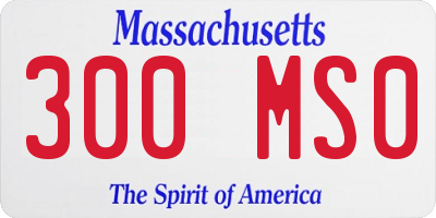 MA license plate 300MS0