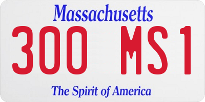 MA license plate 300MS1