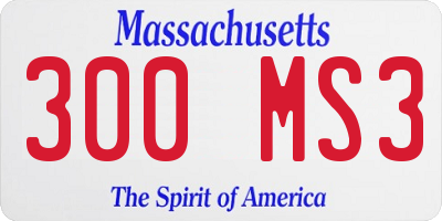 MA license plate 300MS3