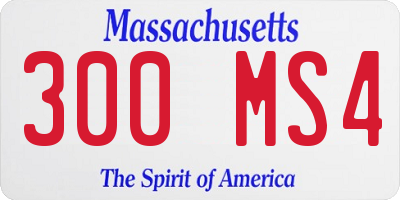 MA license plate 300MS4