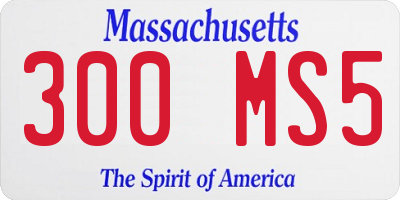 MA license plate 300MS5