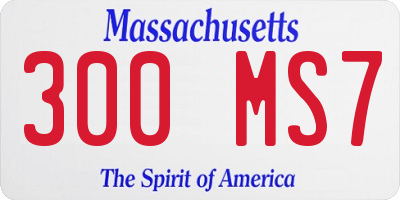 MA license plate 300MS7