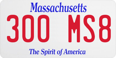 MA license plate 300MS8