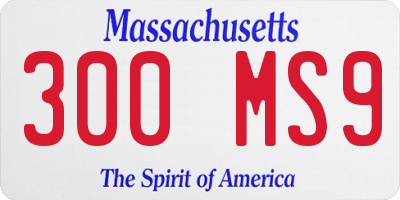 MA license plate 300MS9