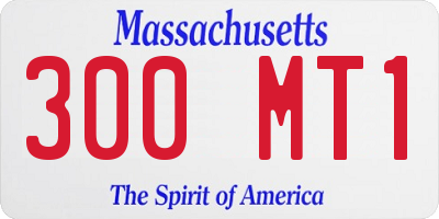 MA license plate 300MT1