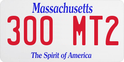 MA license plate 300MT2