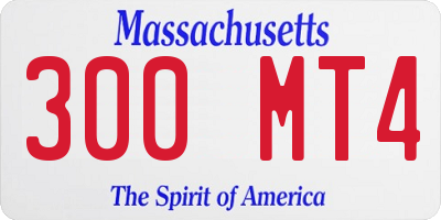 MA license plate 300MT4