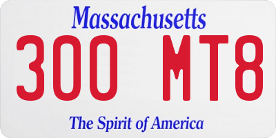 MA license plate 300MT8