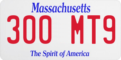 MA license plate 300MT9