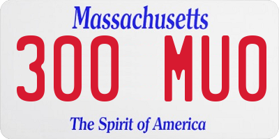 MA license plate 300MU0