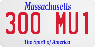MA license plate 300MU1