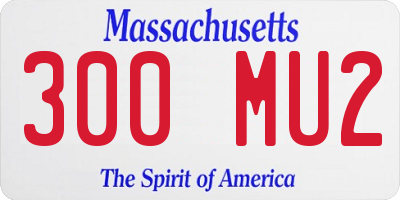 MA license plate 300MU2