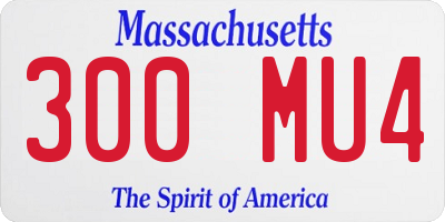 MA license plate 300MU4