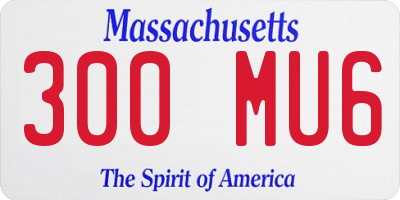 MA license plate 300MU6