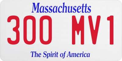 MA license plate 300MV1