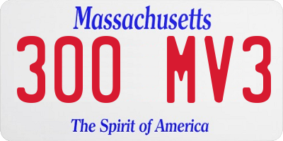 MA license plate 300MV3