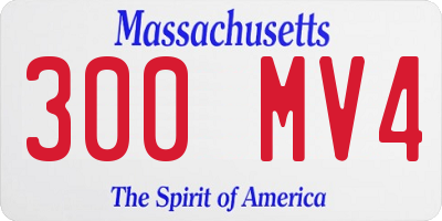 MA license plate 300MV4