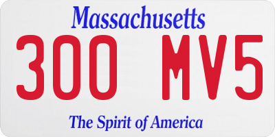 MA license plate 300MV5