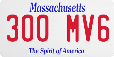 MA license plate 300MV6
