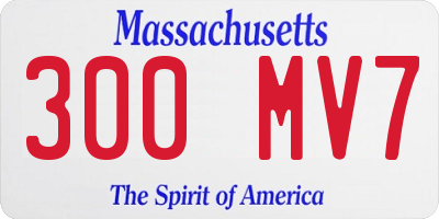 MA license plate 300MV7