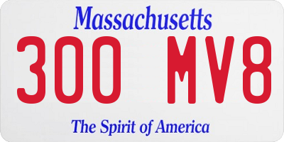 MA license plate 300MV8