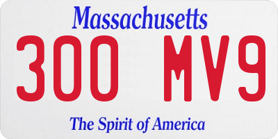 MA license plate 300MV9