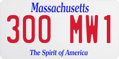 MA license plate 300MW1
