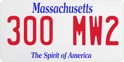 MA license plate 300MW2