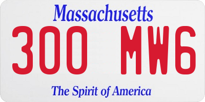 MA license plate 300MW6