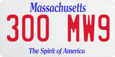 MA license plate 300MW9