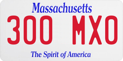 MA license plate 300MX0