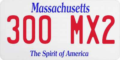 MA license plate 300MX2