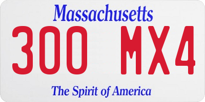 MA license plate 300MX4