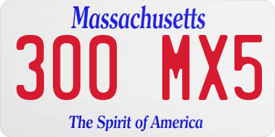 MA license plate 300MX5