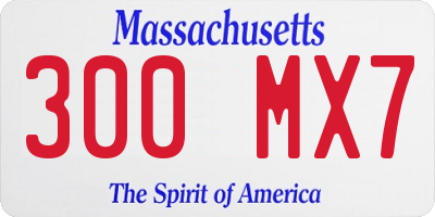 MA license plate 300MX7