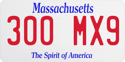 MA license plate 300MX9