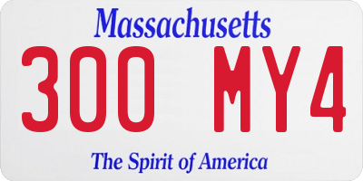 MA license plate 300MY4