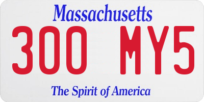 MA license plate 300MY5