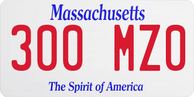 MA license plate 300MZ0