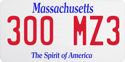 MA license plate 300MZ3