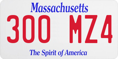 MA license plate 300MZ4