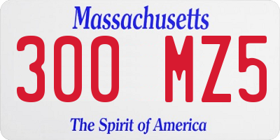MA license plate 300MZ5