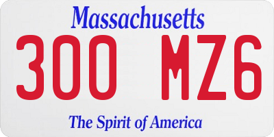 MA license plate 300MZ6