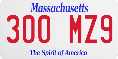 MA license plate 300MZ9