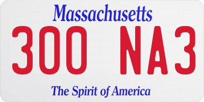 MA license plate 300NA3